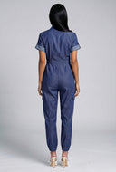 Chambray Zip Front Jumpsuit