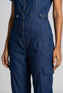 Chambray Zip Front Jumpsuit