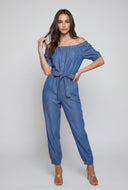 Chambray Off The Shoulder Jumpsuit