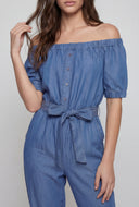 Chambray Off The Shoulder Jumpsuit