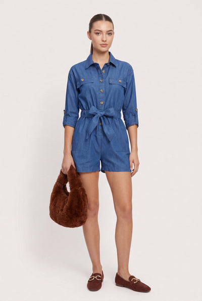 Dafne Tie Waist Romper