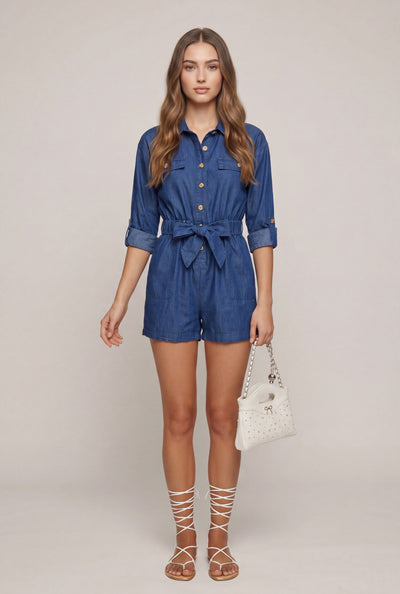 Dafne Tie Waist Romper