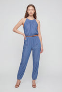Makenna Belted Chambray Jumpsuit