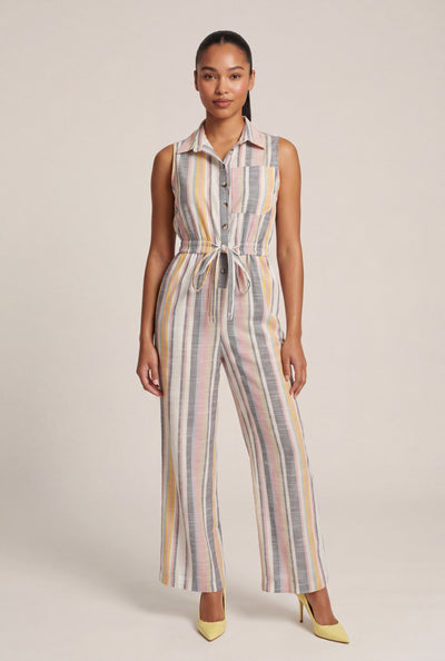 Dakota Striped Tie Waist Jumpsuit