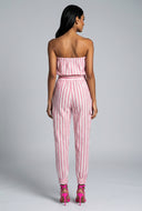 Striped Strapless Jumpsuit