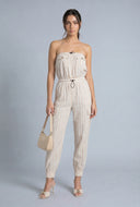 Striped Strapless Jumpsuit