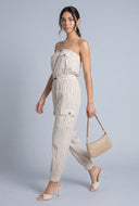 Striped Strapless Jumpsuit