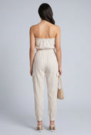 Striped Strapless Jumpsuit