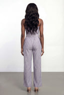 Striped Strapless Wide Leg Jumpsuit