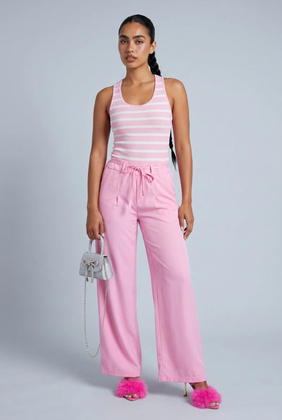 Sleeveless Tie Waist Jumpsuit