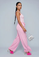 Sleeveless Tie Waist Jumpsuit