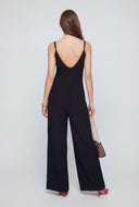 Sleeveless Crepe Wide-Leg Jumpsuit