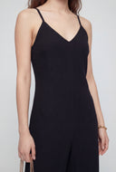 Sleeveless Crepe Wide-Leg Jumpsuit