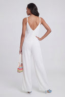 Sleeveless Crepe Wide-Leg Jumpsuit