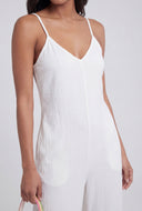 Sleeveless Crepe Wide-Leg Jumpsuit