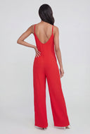 Sleeveless Crepe Wide-Leg Jumpsuit