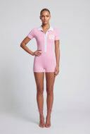 92 Contrast Trim Collar Romper