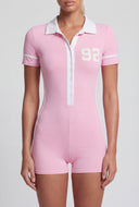 92 Contrast Trim Collar Romper