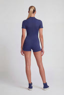 New York Contrast Zip Romper