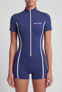 New York Contrast Zip Romper