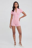 New York Contrast Zip Romper