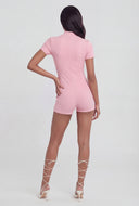 New York Contrast Zip Romper