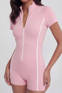 New York Contrast Zip Romper