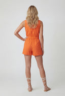 Sleeveless Collared Button-Front Romper