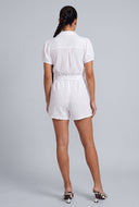 Gauze Knit Tie Waist Romper