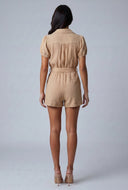 Gauze Knit Tie Waist Romper