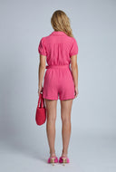 Gauze Knit Tie Waist Romper