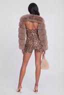 Leopard Print Cami Biker Romper