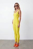 Rib Knit Scoop Neck Catsuit