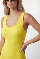 Rib Knit Scoop Neck Catsuit