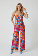 Printed Slit Wide-Leg Jumpsuit