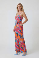 Printed Slit Wide-Leg Jumpsuit