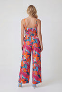 Printed Slit Wide-Leg Jumpsuit