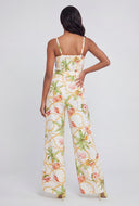 Printed Slit Wide-Leg Jumpsuit