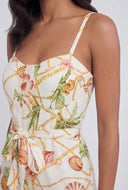 Printed Slit Wide-Leg Jumpsuit