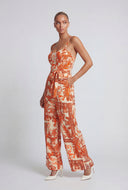 Printed Slit Wide-Leg Jumpsuit