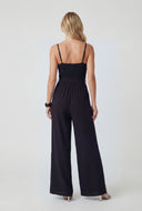 Sweetheart Slit Wide-Leg Jumpsuit