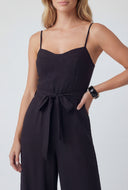 Sweetheart Slit Wide-Leg Jumpsuit