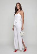Sweetheart Slit Wide-Leg Jumpsuit