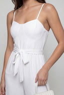Sweetheart Slit Wide-Leg Jumpsuit