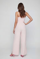 Sweetheart Slit Wide-Leg Jumpsuit