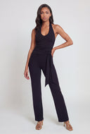 Tie Front Halter Jumpsuit