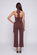Tie Front Halter Jumpsuit