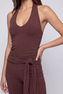Tie Front Halter Jumpsuit
