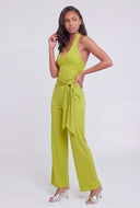 Tie Front Halter Jumpsuit