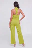 Tie Front Halter Jumpsuit